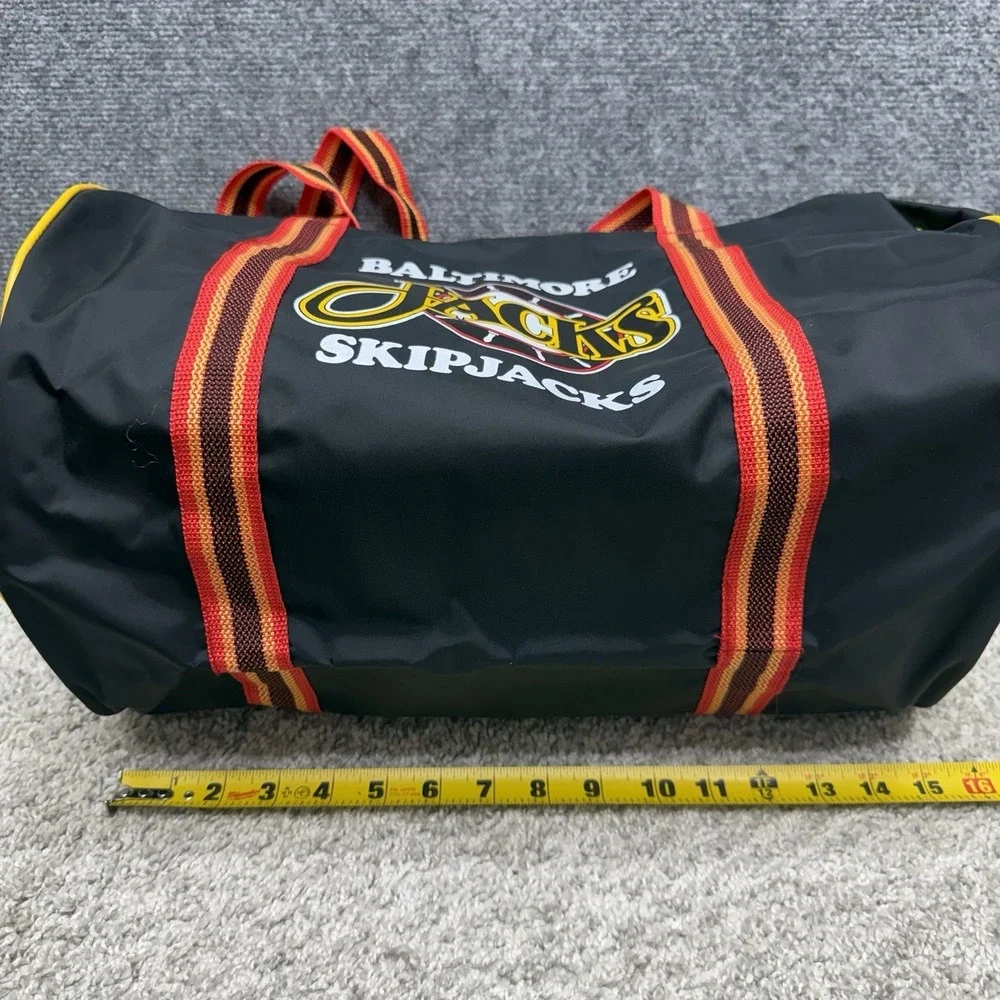 Vintage hockey Miller Baltimore Jacks Skipjacks bag duffle zip black
